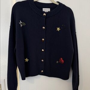 Sincerely Jules Black Cardigan with Embroidered Details